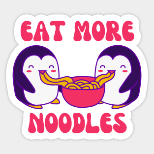 Eat More Noodles Penguins Sticker